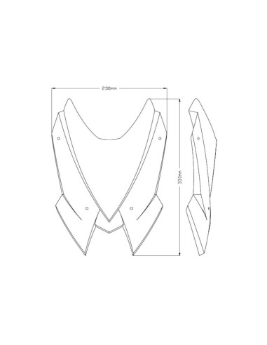 Saute vent Naked new generation sport KAWASAKI Z H2 dimensions