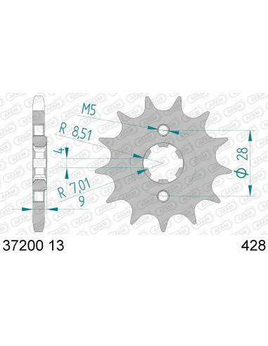 Kit chaine AFAM acier APRILIA 125 RS4 125 4T 10/10/2011 2012  2020