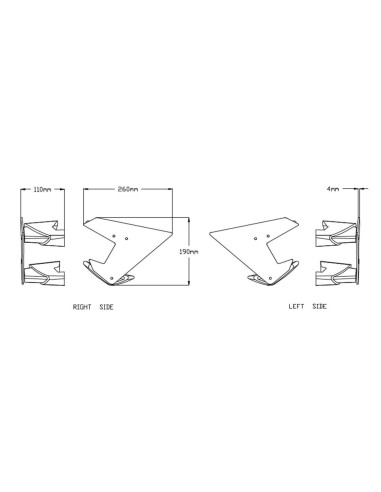 Ailerons Downforce pour KTM 1290 Superduke R shema