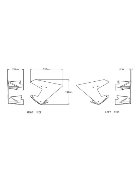 Ailerons Downforce pour KTM 1290 Superduke R shema