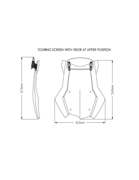 Bulle Touring avec visière PUIG pour BMW F850 GS Adventure dimensions