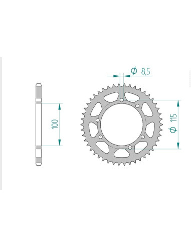 Kit chaine AFAM acier GILERA 50 RK/GSM/HAK pas 420 1998 à 2000