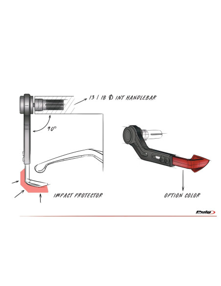 Protection de levier d'embrayage Puig Universel dimensions