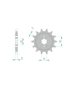 Pignon AFAM pour moto au pas de 520