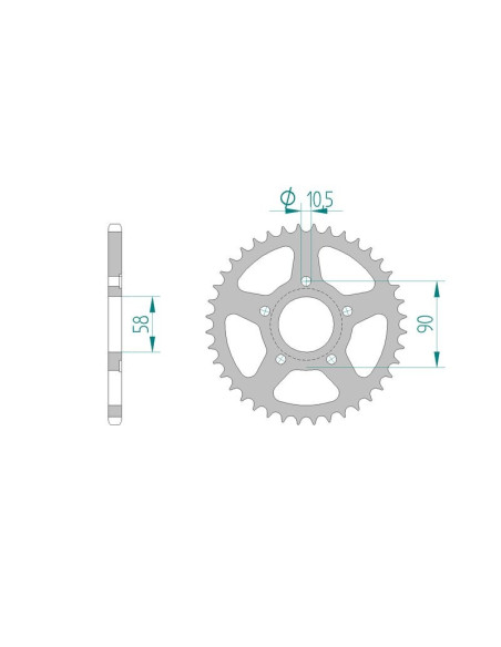 Kit chaine AFAM acier GILERA 125 SP-01 / SP- pas 520 1988 à 1992