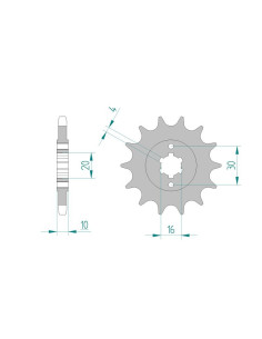 Pignon AFAM pour moto au pas de 428