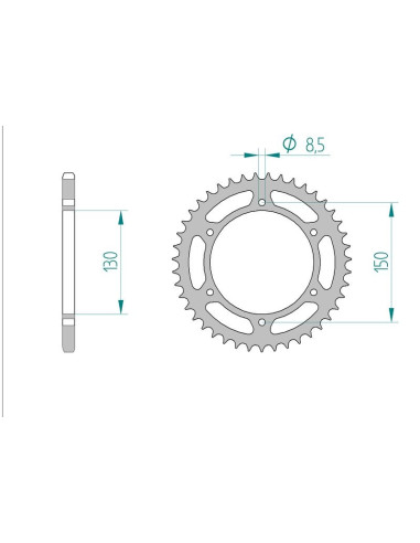 Kit chaine AFAM acier GILERA 600 RC pas 520 1989 à 1990