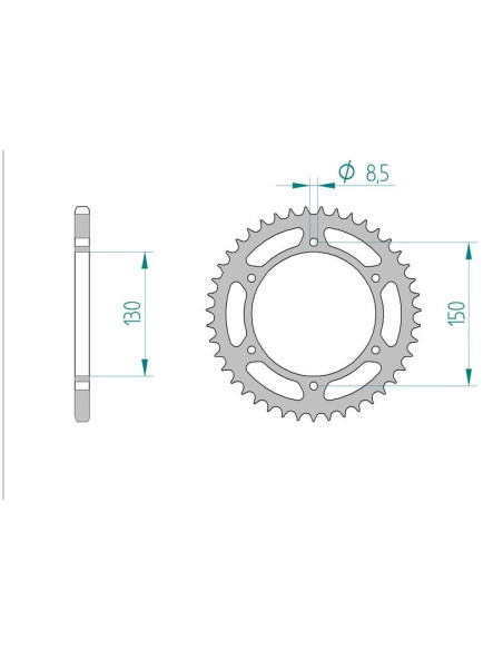 Kit chaine AFAM acier GILERA 600 RC pas 520 1989 à 1990