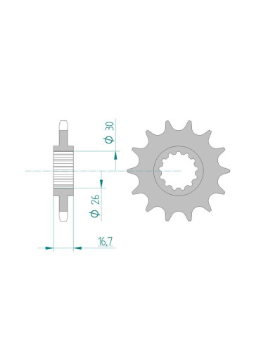 Kit chaine AFAM alu HONDA CB 600 F 7,8,9,A,B,C,D HORNET pas 525 2007 à 2013
