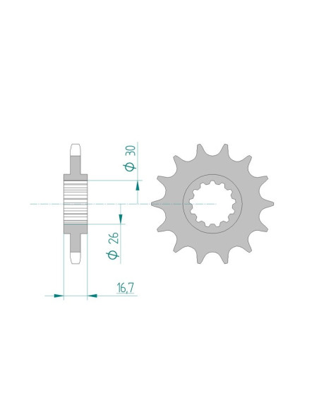 Kit chaine AFAM alu HONDA CB 600 F 7,8,9,A,B,C,D HORNET pas 525 2007 à 2013