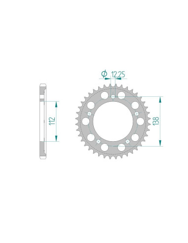 Kit chaine AFAM alu HONDA CB 600 F 7,8,9,A,B,C,D HORNET pas 525 2007 à 2013