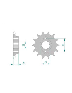 Pignon AFAM pour moto au pas de 520