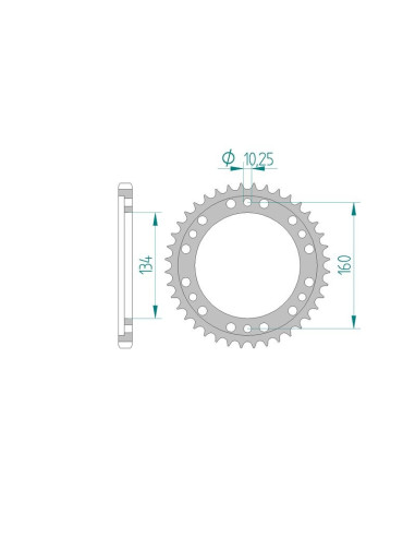 Kit chaine AFAM acier HONDA CBR 600 RR 3,4,5,6 pas 525 2003 à 2006