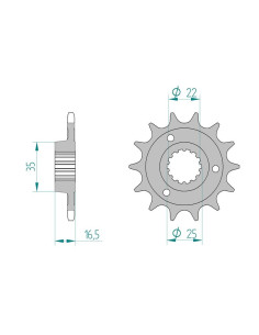 Pignon AFAM pour moto au pas de 525