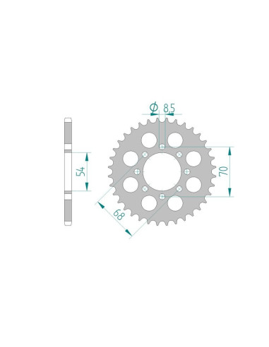 Kit chaine AFAM acier HONDA C 50 pas 420 1975 à 1980