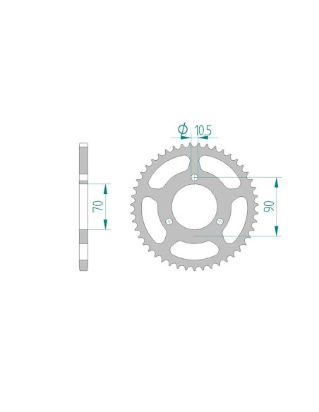 Kit chaine AFAM acier HONDA MB 50 pas 420 1980 à 1982