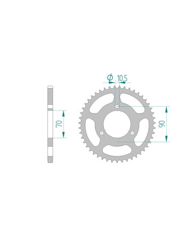 Kit chaine AFAM acier HONDA MT 50 pas 420 1980 à 1993