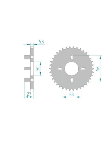 Kit chaine AFAM acier HONDA ST 70 DAX pas 420 1976 à 1981
