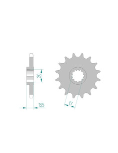 Pignon AFAM pour moto au pas de 428