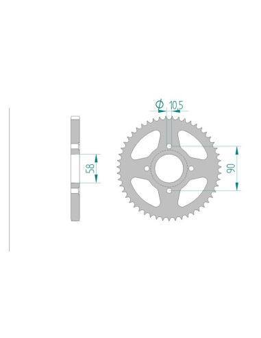 Kit chaine AFAM acier HONDA CM 125 T pas 428 1981 à 1982