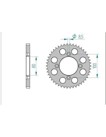 Kit chaine AFAM acier HONDA CRF 125 E pas 428 2014 à 2014