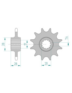 Pignon AFAM pour moto au pas de 520