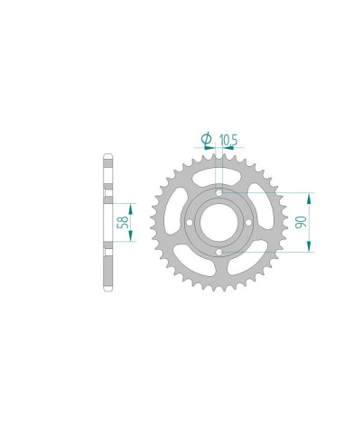 Kit chaine AFAM acier HONDA NSR 125 R F,G,H,J TC01 pas 520 1985 à 1988