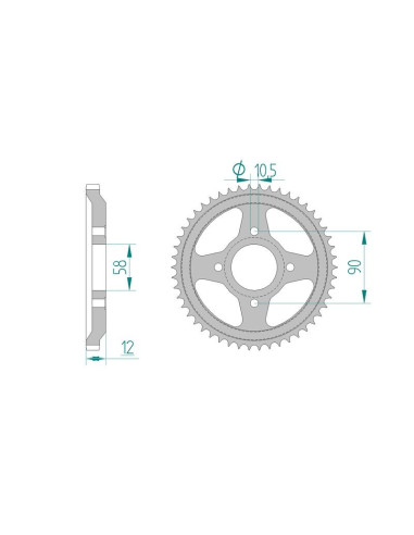 Kit chaine AFAM acier HONDA NX 125 TRANSCITY JD12 pas 428 1989 à 1999