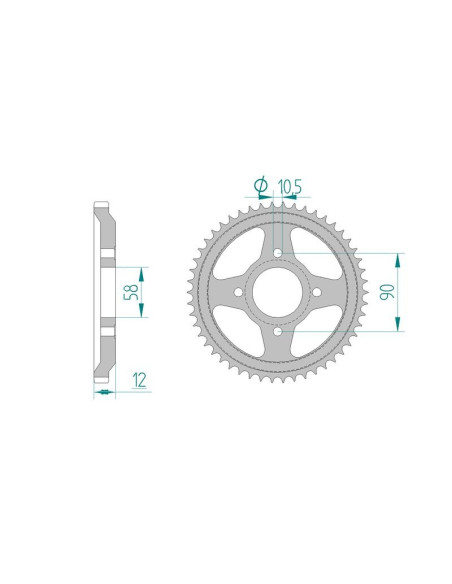 Kit chaine AFAM acier HONDA NX 125 TRANSCITY JD12 pas 428 1989 à 1999