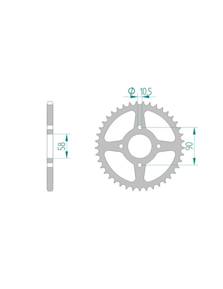 Kit chaine AFAM acier HONDA VT 125 C X,Y,1,2,3,4,5,6,7 SHADOW JC29 pas 520 1999 à 2007