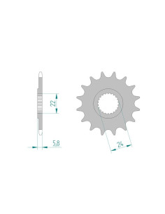 Pignon AFAM pour moto au pas de 415