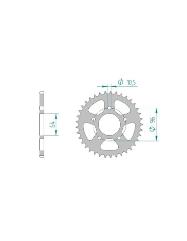 Kit chaine AFAM acier HONDA CBF 250 4,5,6 pas 520 2004 à 2006