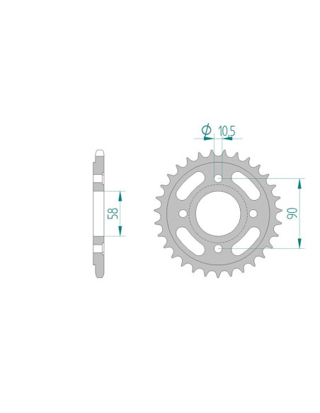 Kit chaine AFAM acier HONDA CM 250 MC06 pas 520 0 à 0