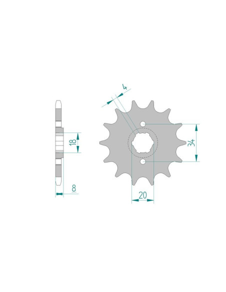 Kit chaine AFAM acier HONDA XL 350 R E,F,G,H ND03 pas 520 1984 à 1987