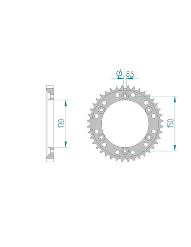 Kit chaine AFAM acier HONDA NS 400 R F NC19 pas 530 1985 à 1988