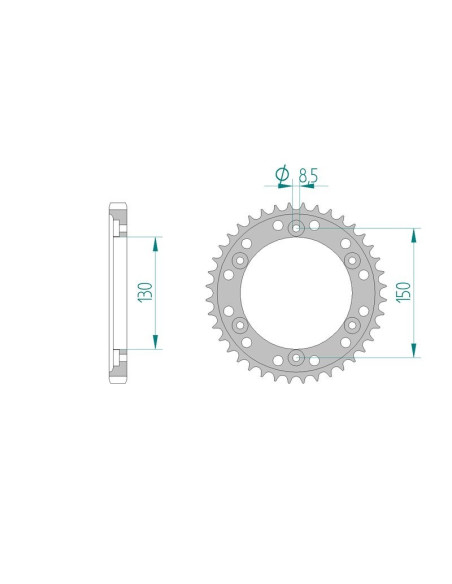 Kit chaine AFAM acier HONDA NS 400 R F NC19 pas 530 1985 à 1988