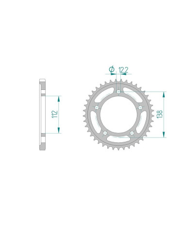 Kit chaine AFAM acier HONDA CBF 500 A 4,5,6,7 ABS pas 525 2004 à 2007