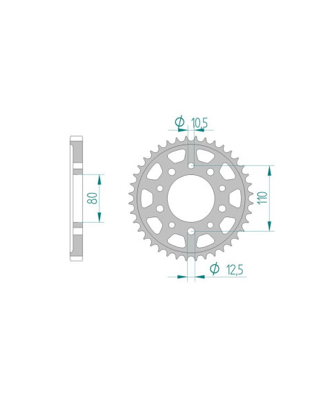 Kit chaine AFAM acier HONDA VF 500 (VF2) D,E PC12 pas 530 1983 à 1984