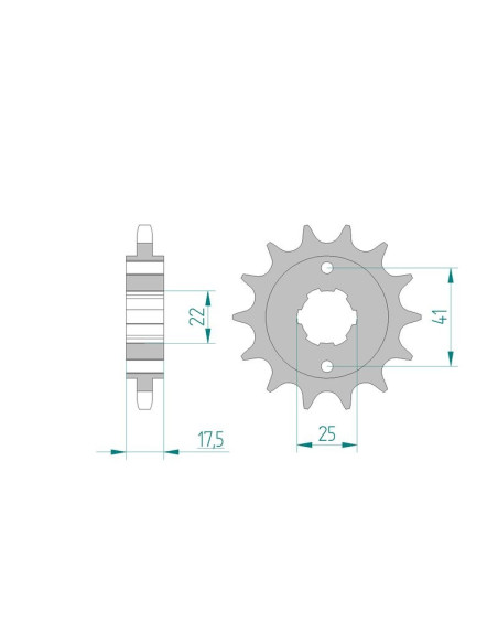 Kit chaine AFAM acier HONDA XBR 500 F G,H pas 525 1985 à 1986
