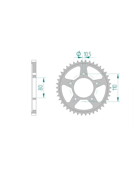Kit chaine AFAM acier HONDA XBR 500 F G,H pas 525 1985 à 1986