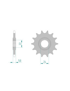 Pignon AFAM pour moto au pas de 520