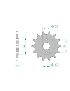 Pignon AFAM pour moto au pas de 520
