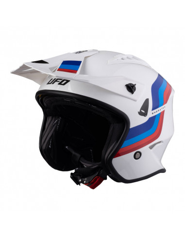 Casque UFO Sheratan - blanc/bleu/rouge