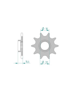 Pignon AFAM pour moto au pas de 520