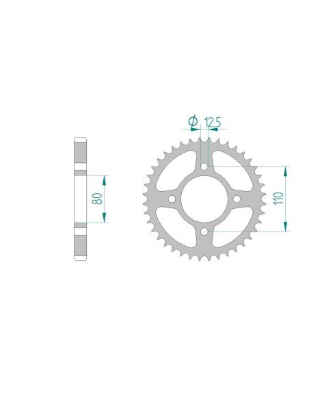 Kit chaine AFAM acier HONDA CB 750 KA,KB pas 530 1980 à 1981