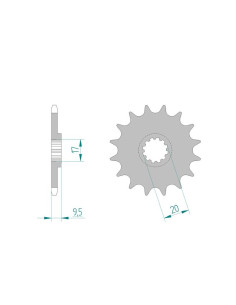Pignon AFAM pour moto au pas de 420