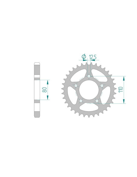 Kit chaine AFAM acier HONDA CBX 1000 Z SB01/SC03 pas 630 1979 à 1980