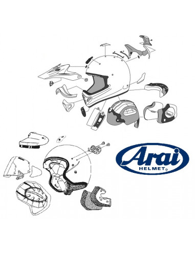 INTERIEUR ARAI VX-PRO XS 10MM CASQUE OFFROAD