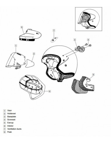 Platine écran ARAI Super AdSis MZ Metallic Black Frost casque jet