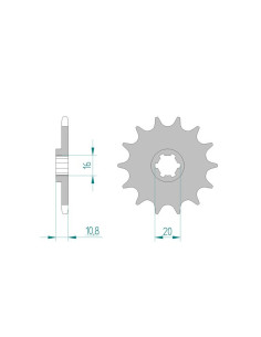 Pignon AFAM pour moto au pas de 520